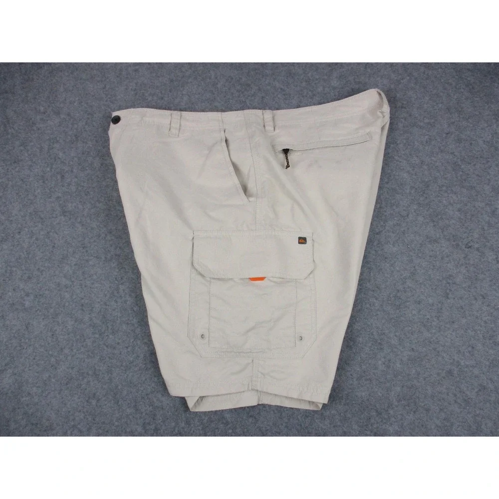 Quiksilver Shorts Mens 38 Beige Cargo Waterman Outdoor Zip Pockets 8